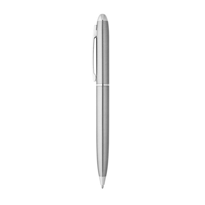 Twist-action pen in recycled stainless steel, black ink