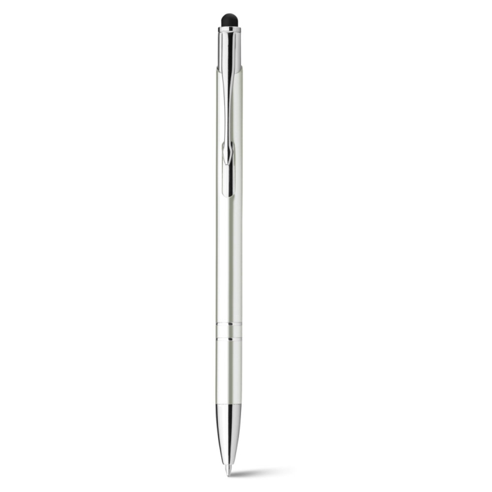 Aluminium touch pen ballpoint pen with blue ink