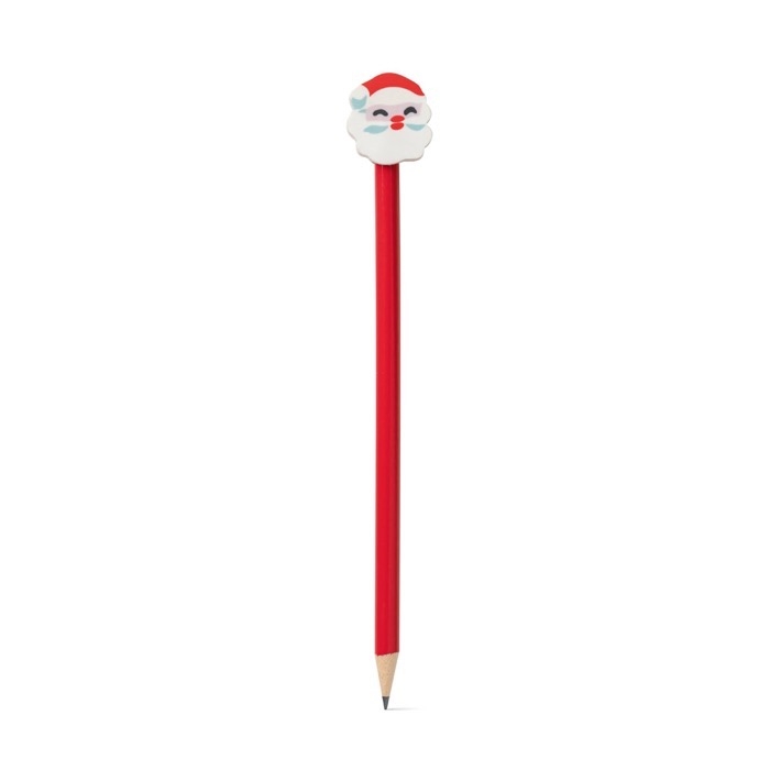Pencil with rubber Santa Claus figure for children