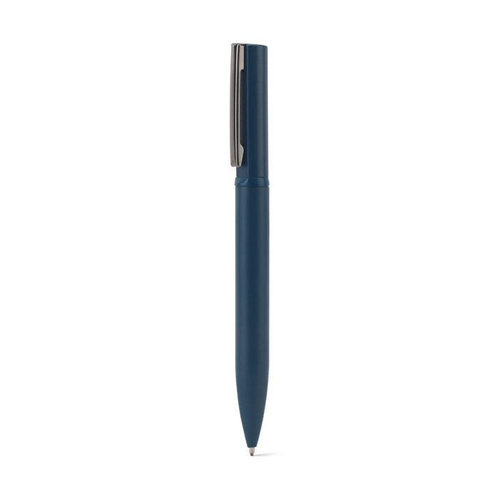 60% recycled metal pen, elegant design, clip, blue ink