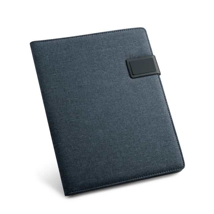 Exclusive writing case, imitation linen & leather + pad, A4 Grid