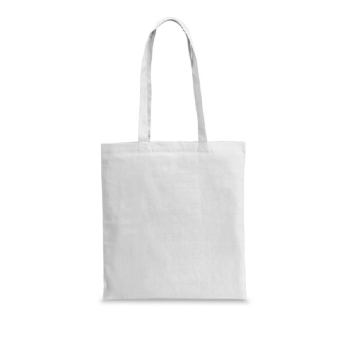 Branded coloured cotton bag 140 g/m²