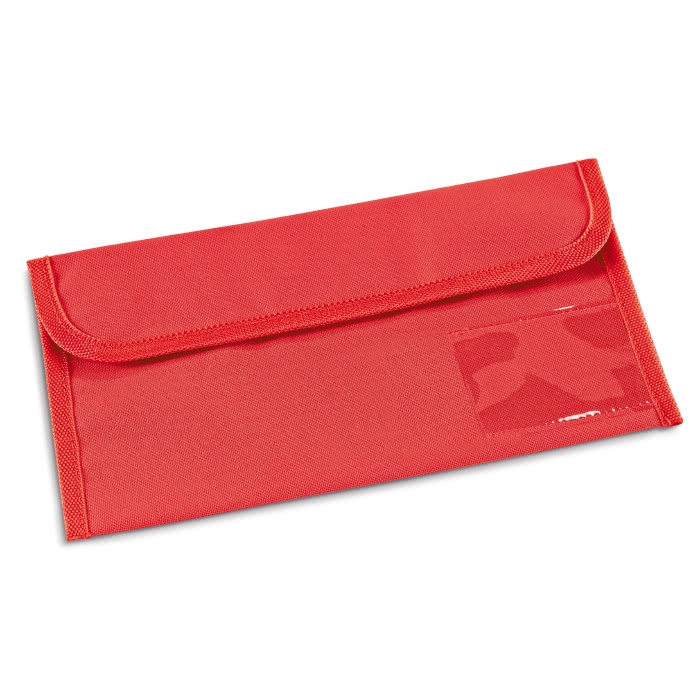 Document bag for travel documents with viewing window