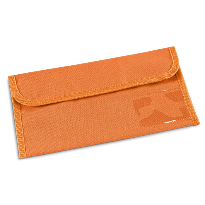 Document bag for travel documents with viewing window