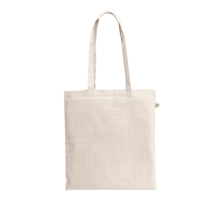 Organic cotton shopping bag with long handles, 180 g/m2