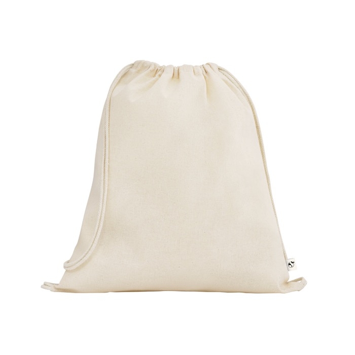 Drawstring backpack made from organic cotton with handles, 140 g/m2