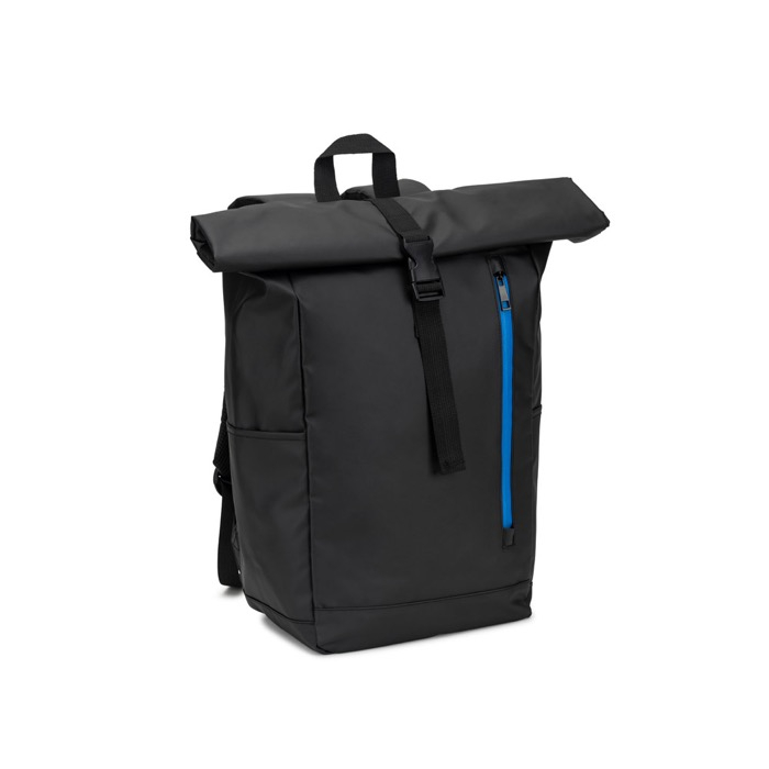 Recycled polyester waterproof roll-top travel backpack, 14"