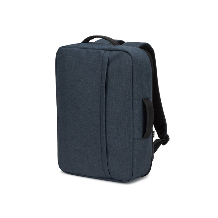 Compact recycled polyester backpack with trolley strap, 15.6"