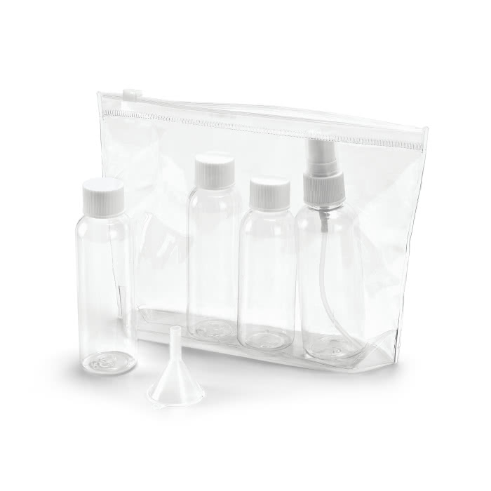 Toiletry bag made of PVC with 3 bottles, Frequentflyer