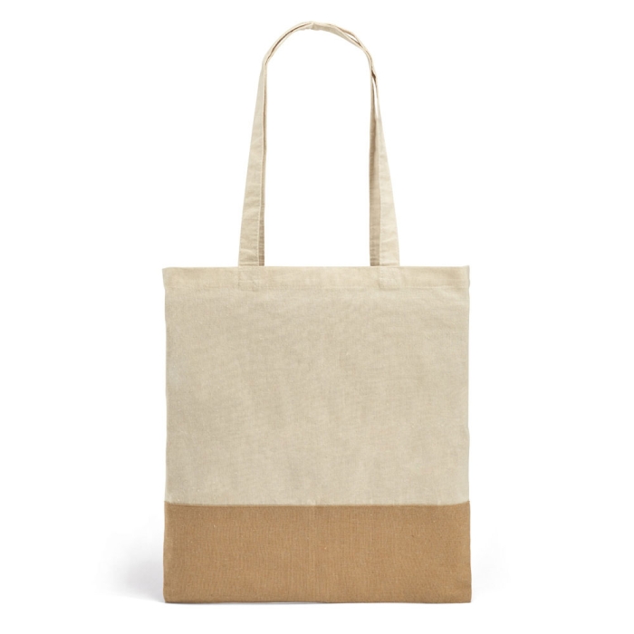Tote bag with imitation jute details, 160 g/m2, Natural