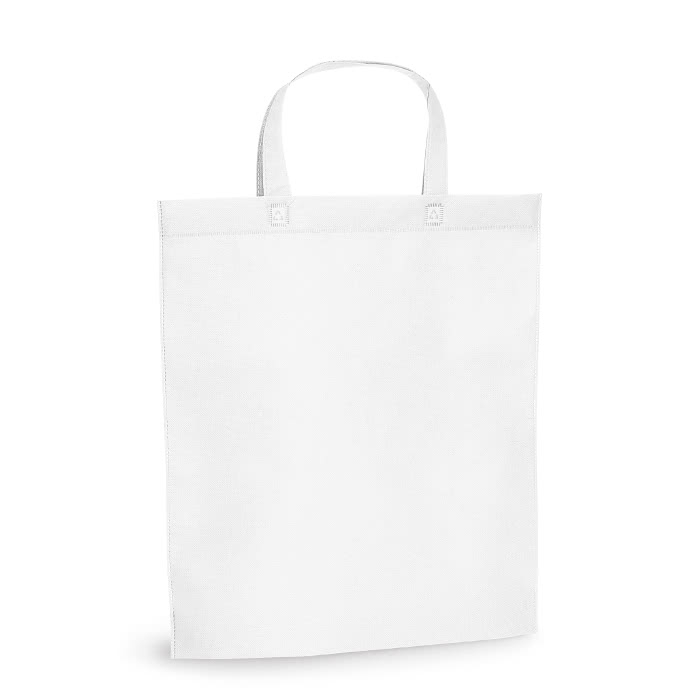 Affordable non-woven bag with short handles, 80 g/m2