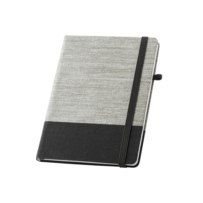 Notebook with cover made of straw and canvas, A5, Office