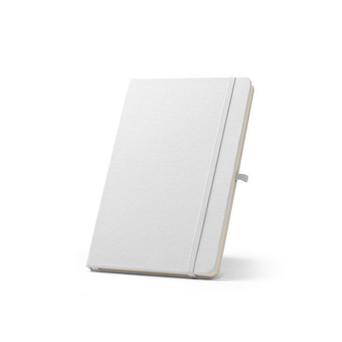 Eco notebook in recycled polyester with pen holder, A5 lined pages