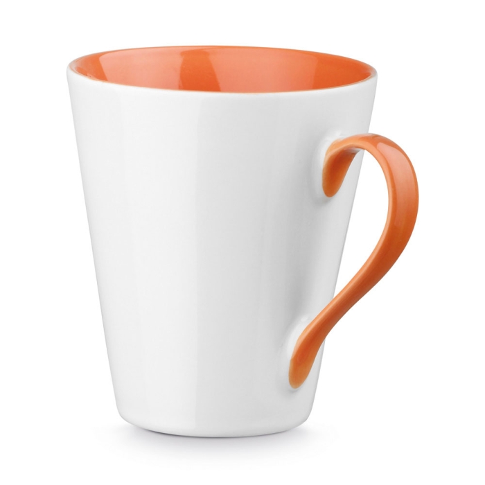 White ceramic mug with coloured interior, 320 ml, Royal
