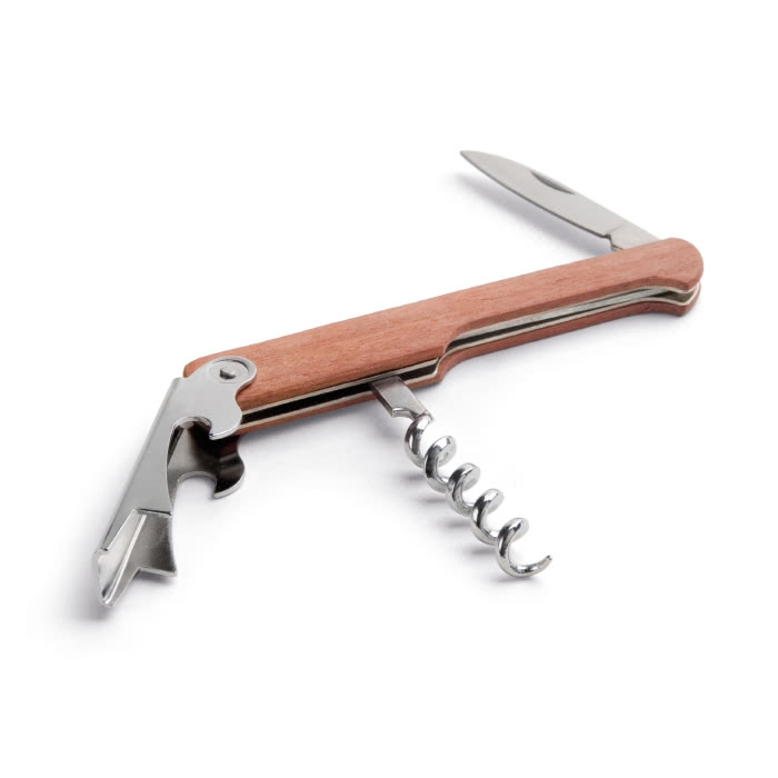 Bottle opener stainless steel wooden handle