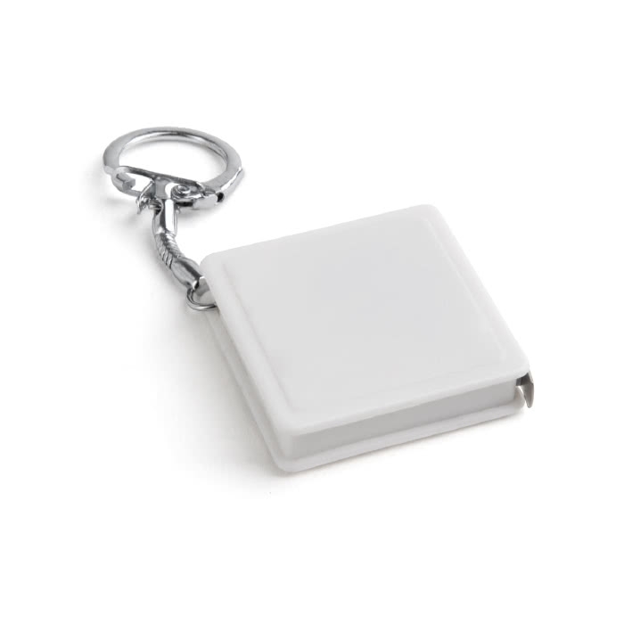 Square keyring with measuring tape, 1M