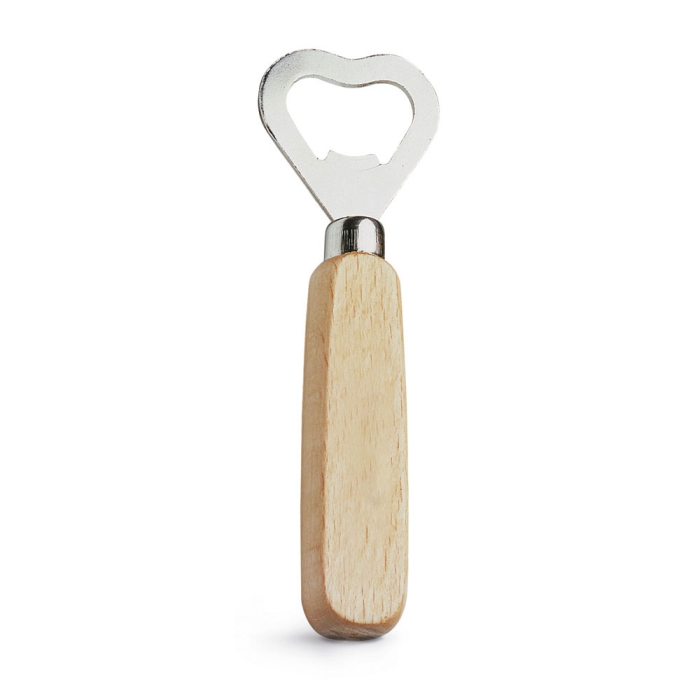 Bottle opener with wooden handle