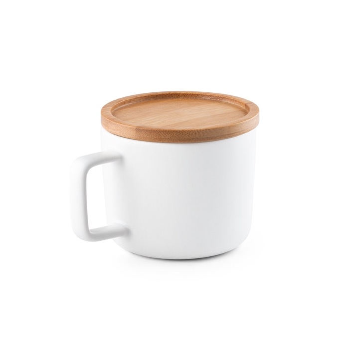 Ceramic mug with bamboo lid, 230 ml, Small Cover
