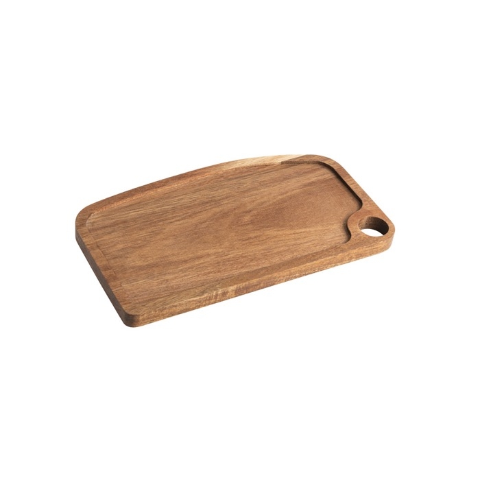 FSC™-certified acacia wood board with rim and handle