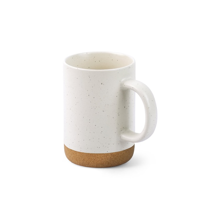 Ceramic mug with removable cork base, matte design, 320ml