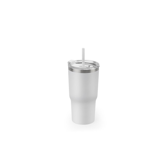 Recycled stainless steel tumbler with double wall, matte finish, 600ml