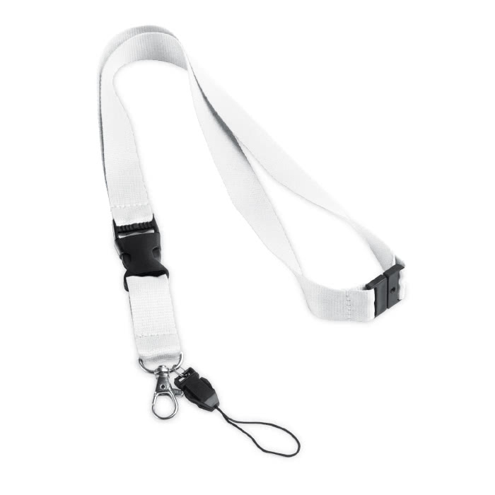 Lanyard with buckle and safety clasp, Doubleclip Extra