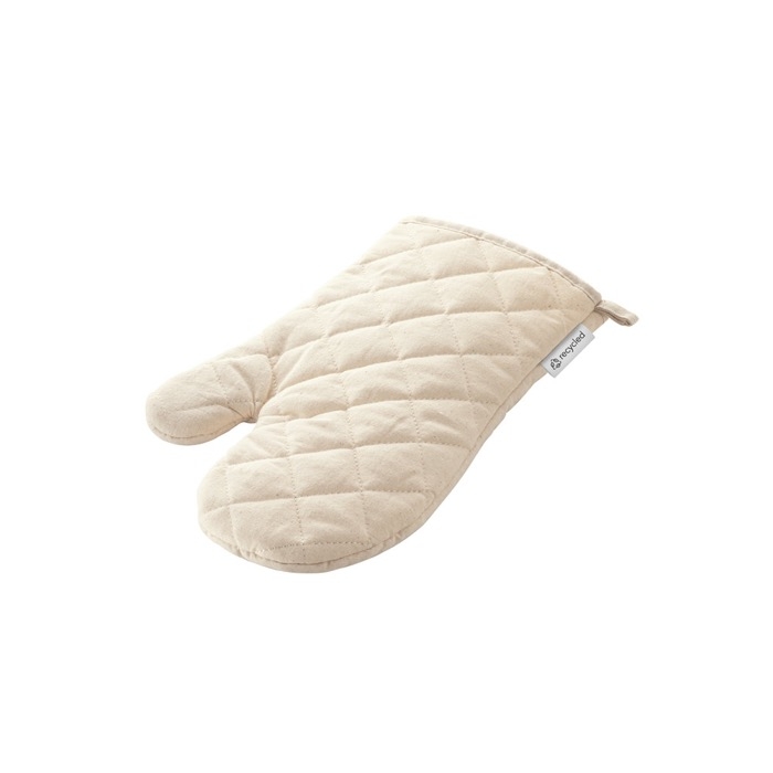 100% recycled cotton oven mitt with logo