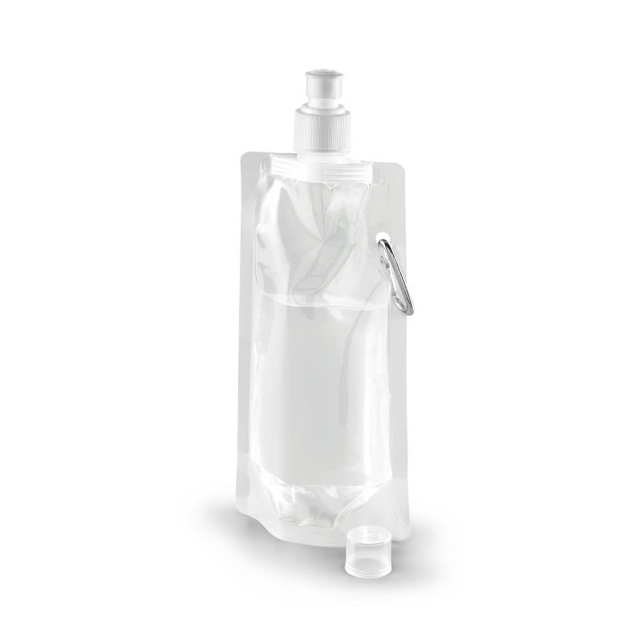 Foldable drinking bottle made of PE carabiner, 460 ml, Clip