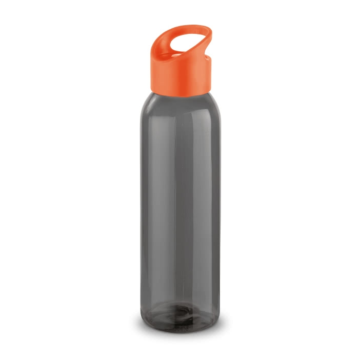 Elegant black company bottle with coloured lid, 630 ml