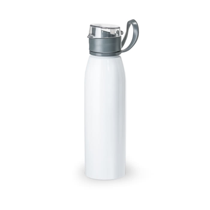 Elegant aluminium bottle with silicone band, 650 ml