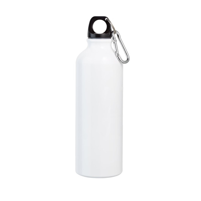 Large coloured aluminium bottle with carabiner 800ml