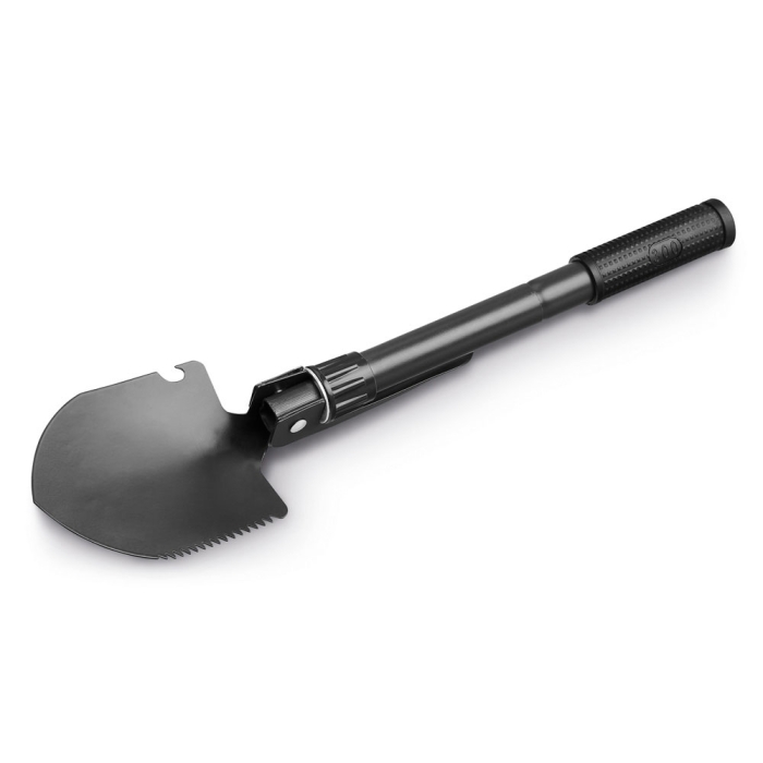 Metal folding shovel with compass for ice and snow