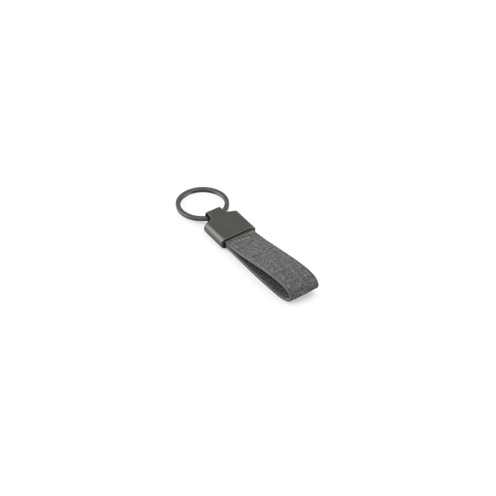 Rectangular recycled metal and PET keyring with practical split ring