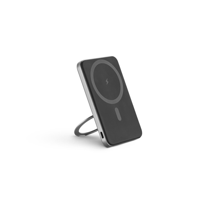 Magnetic recycled ABS power bank, 15W charging, 5000 mAh