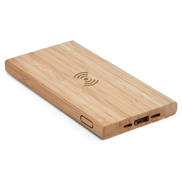 Wireless power in bamboo as a sustainable gift, 5000 mAh