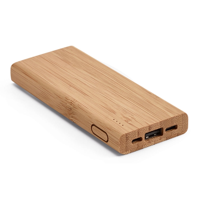 Power bank bamboo housing, eco-friendly, 5000 mAh