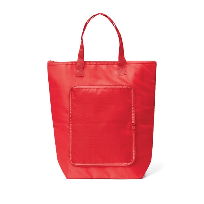 Foldable polyester bag with cooler function and zipper
