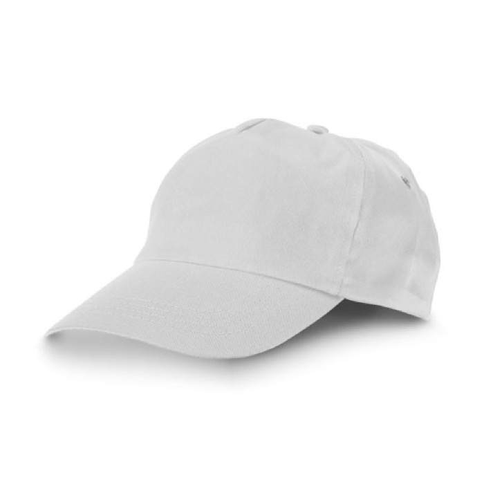 Cotton caps with logo and hook-and-loop closure, 175 g/m²