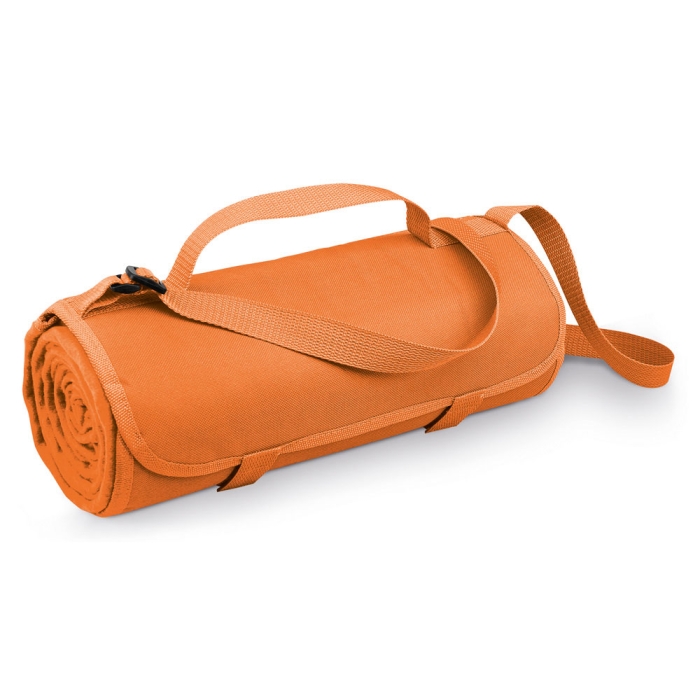 Fleece picnic blanket with handle, adjustable
