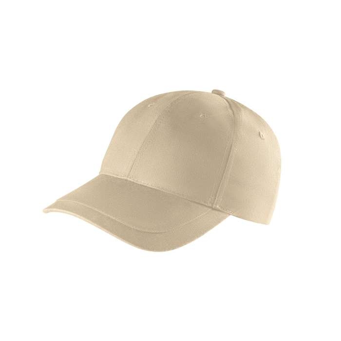 Recycled cotton hat with 6 panels and buckle, 280g/m2