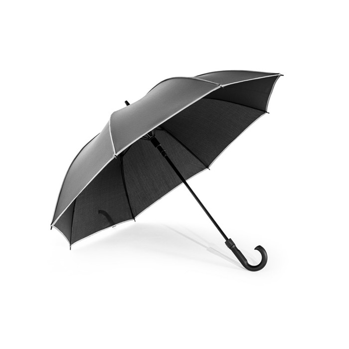 Recycled polyester umbrella with reflective details, 68 cm, Ø120
