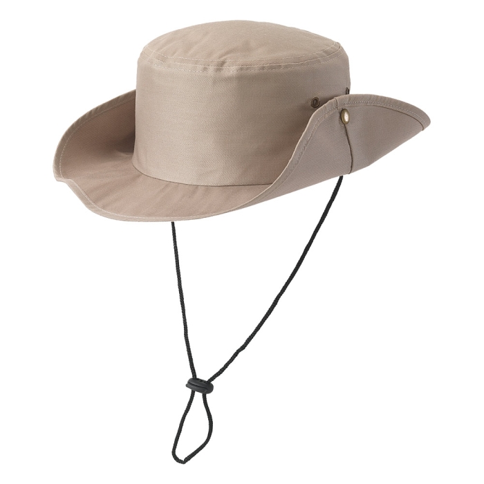 Safari-style polyester hat with ventilation holes