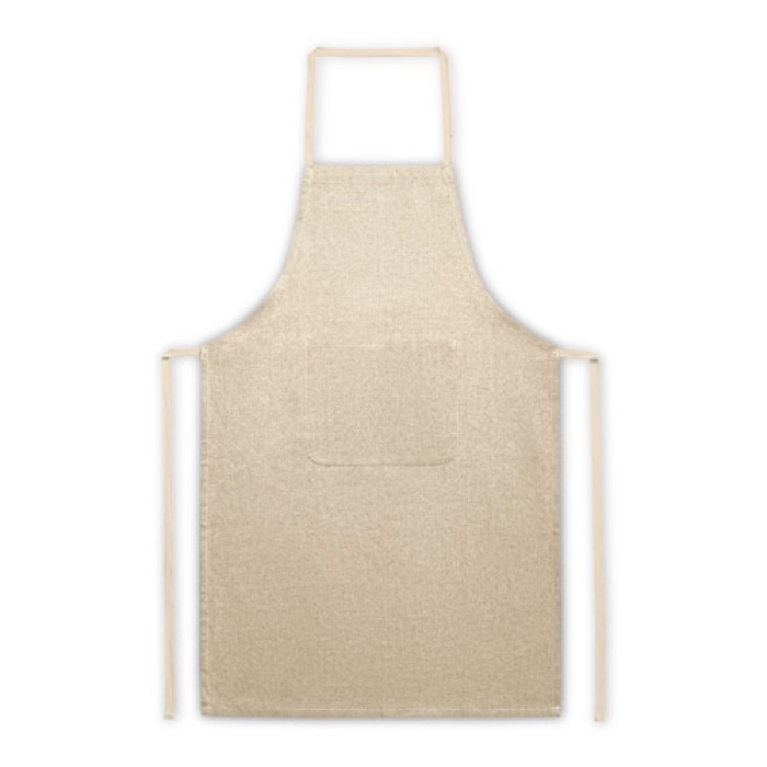 Recycled cotton apron with pocket, 140 g/m2