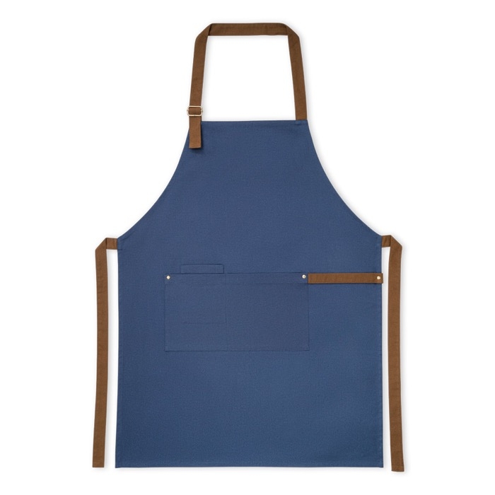 Canvas cotton apron with metallic details, 300 g/m2