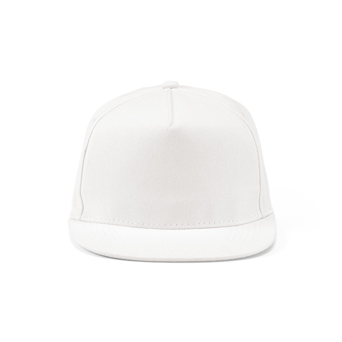 Flat peaked cap made from recycled cotton, 180 g/m2