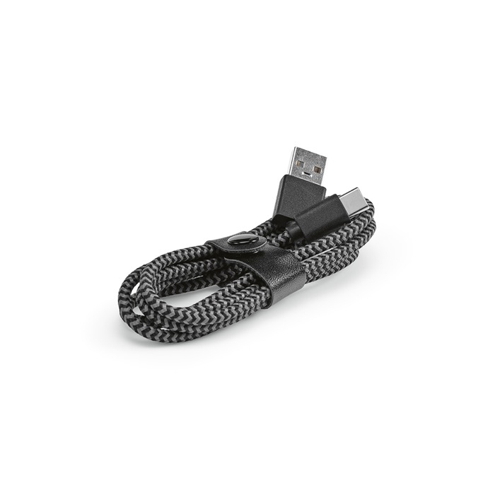 RPET cable with two USB-A and USB-C connectors, 1 m