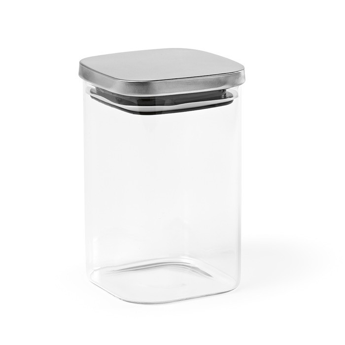 Glass jar with recycled stainless steel lid, 1.13 L