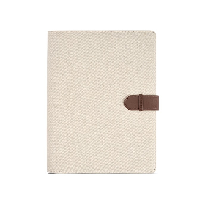Recycled cotton folder with snap fastener, A4