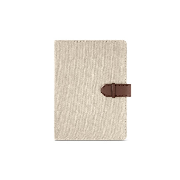 Writing folder made of recycled cotton with fastener, A5