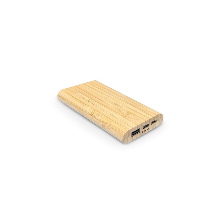 Eco power bank made of bamboo with Type-C port, 10,000 mAh